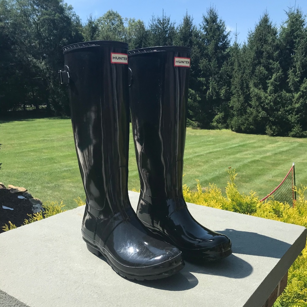 Hunter Tall Gloss Black Rain Boots
